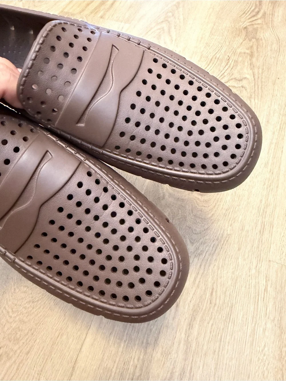 Men's Brown Perforated Slip-On Loafers